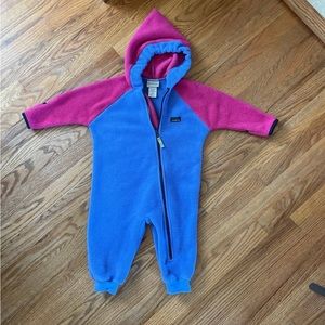 L.L. Bean Fleece Color Block Bunting, Snow Suit, 18 mos